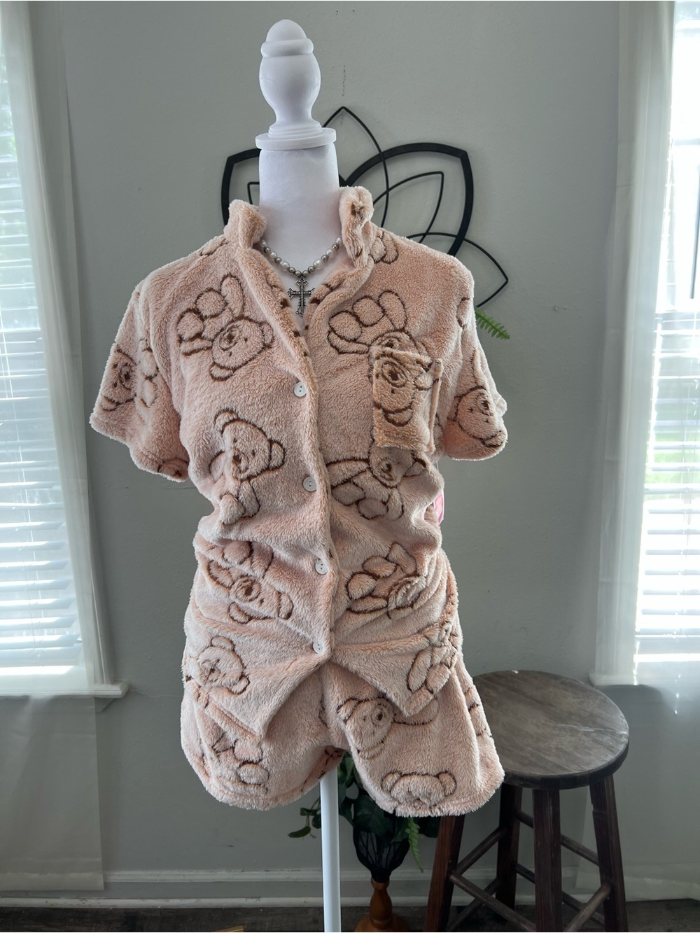 5 More Minutes Teddy Bear Plush Pajama Lounge Set Large